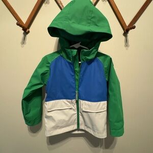 Lands' End Green and Blue Kids' Rain Jacket 3T
